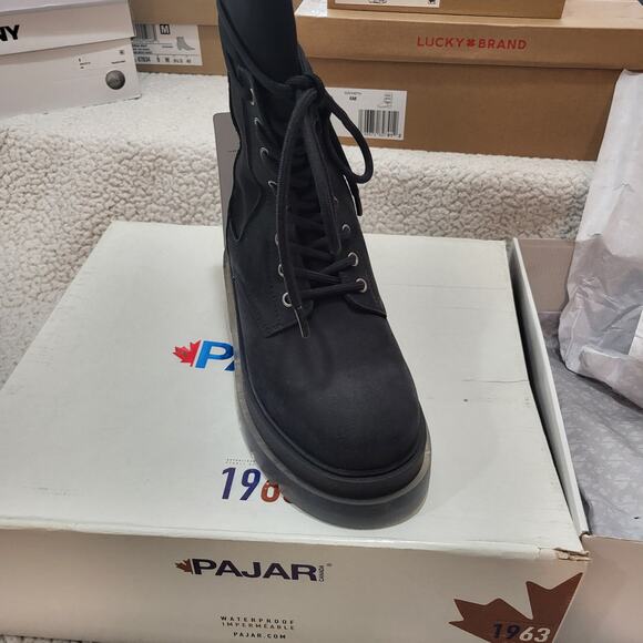 NEW PAJAR Casual Outdoor Winter Snow Waterproof Leather Ankle boot Black SZ 6.5 - Picture 5 of 10